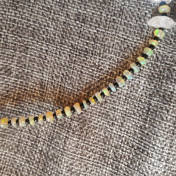 Aaa natural Ethiopian opal /925 and Herkimer diamond - Picture 3 of 8